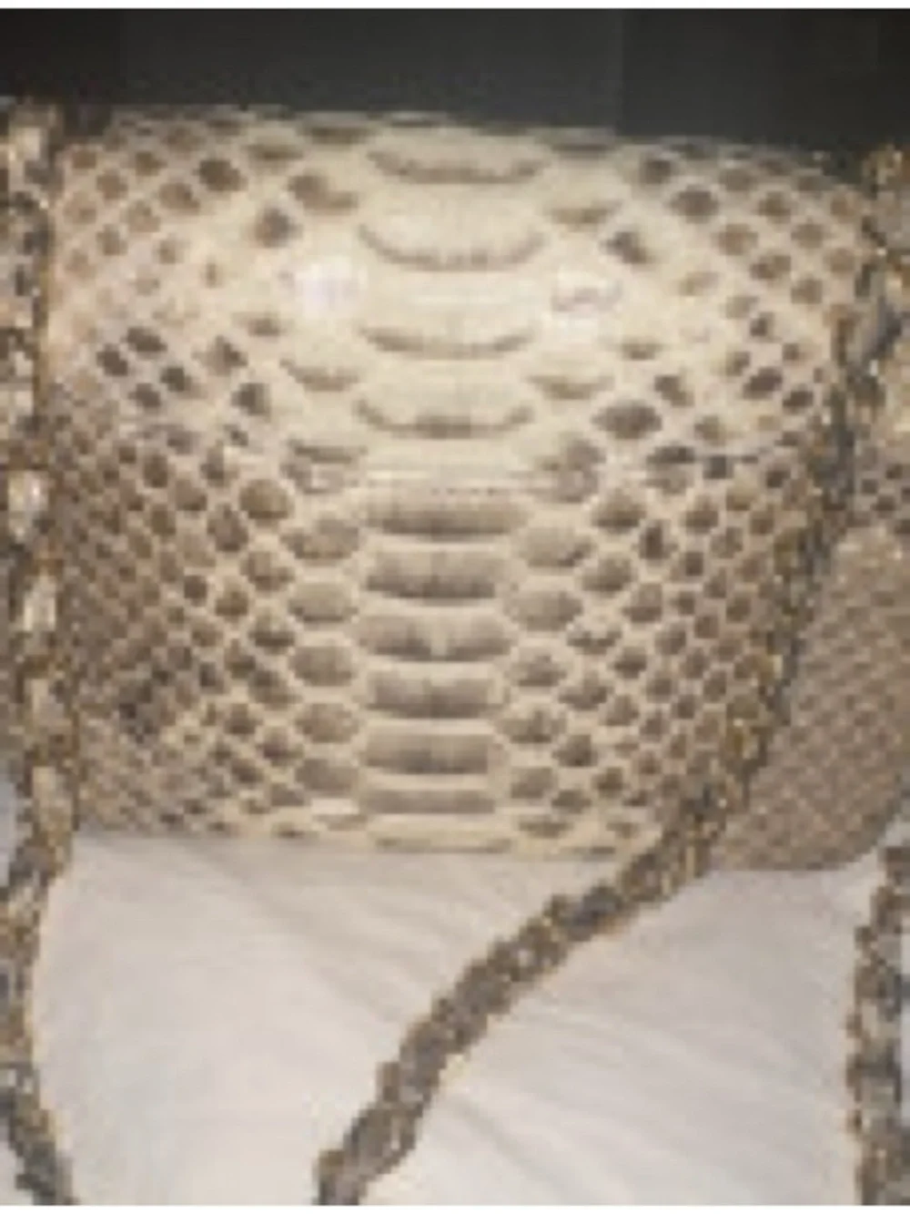 CHANEL Gold-Tone Python-Effect Quilted Shoulder Bag
